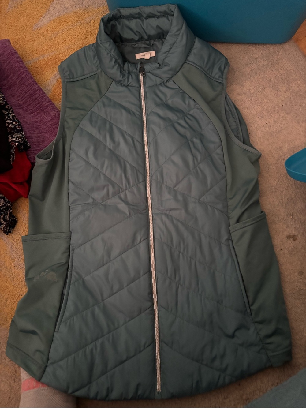 Maurices Light Teal Quilted Sleeveless Vest